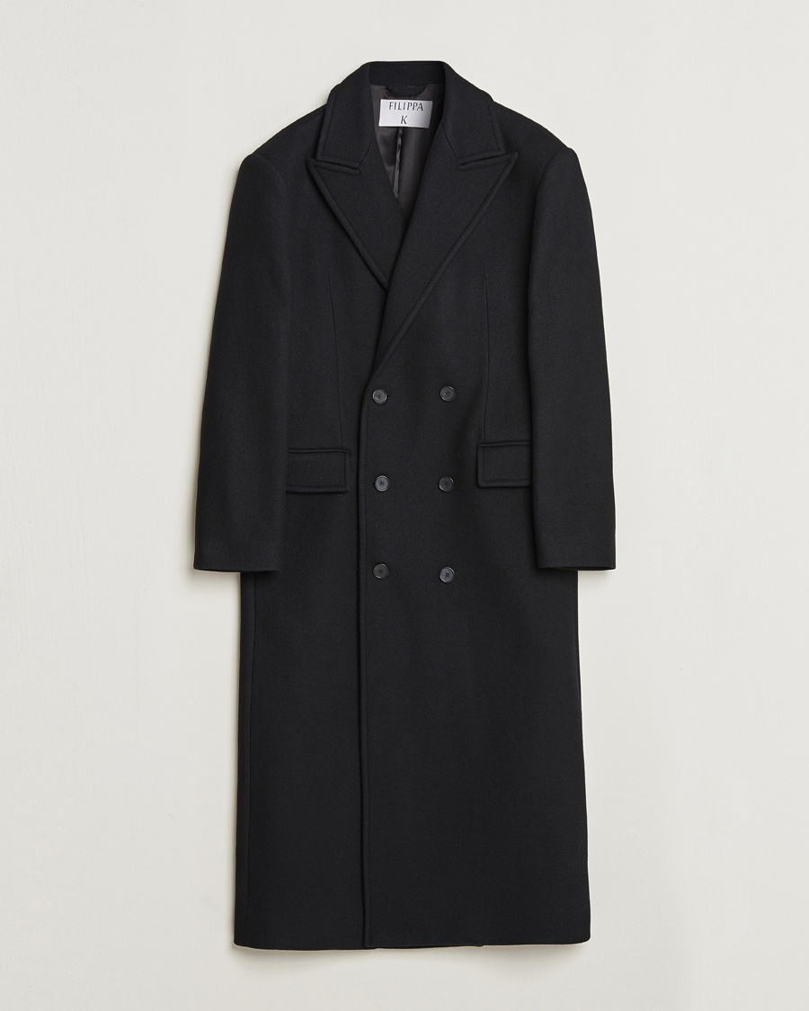 Filippa K Damian Double Breasted Wool Coat Black – Noir