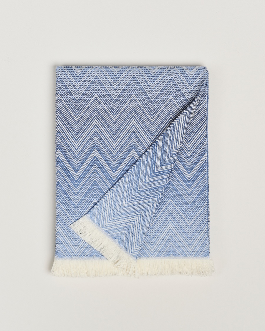 Missoni Home Timmy Wool Throw 130x190cm Blue – Bleu