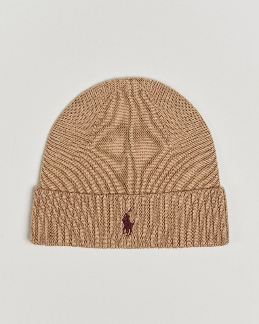 Polo Ralph Lauren Merino Beanie Camel Melange – Beige