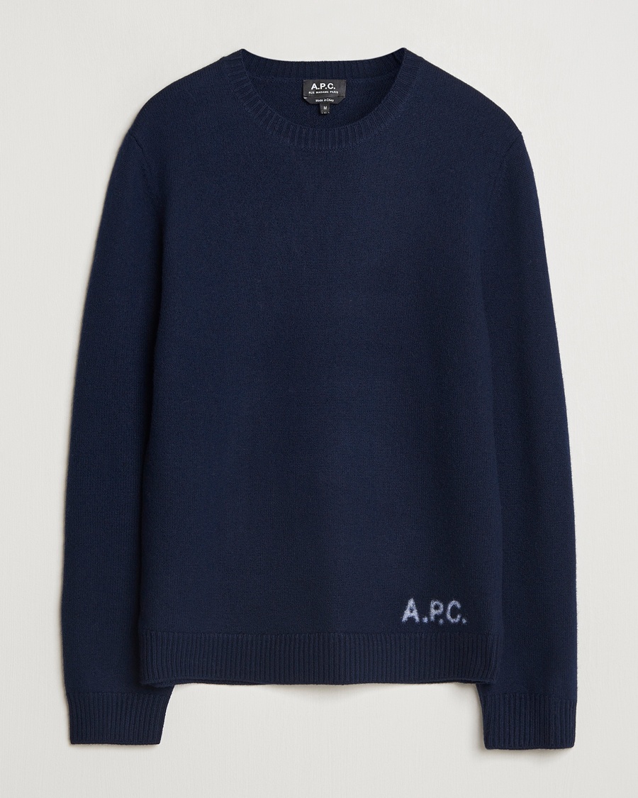 A.P.C. Edward Wool Knitted Sweater Dark Navy – Bleu