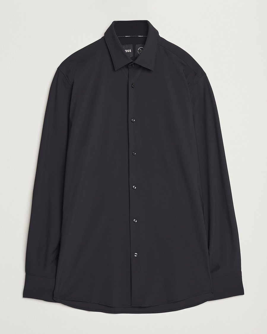 BOSS BLACK Hank 4-Way Stretch Shirt Black – Noir