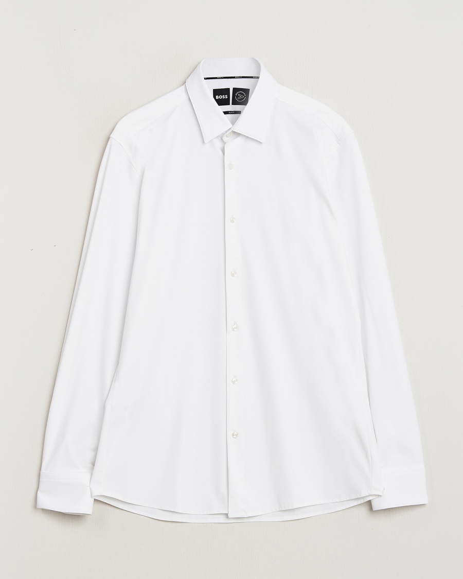 BOSS BLACK Hank 4-Way Stretch Shirt White – Blanc