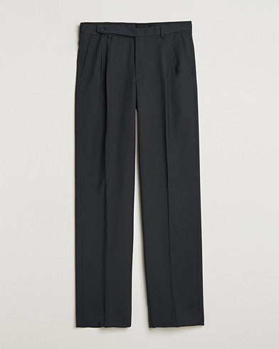  Pleated Wool Trousers Navy