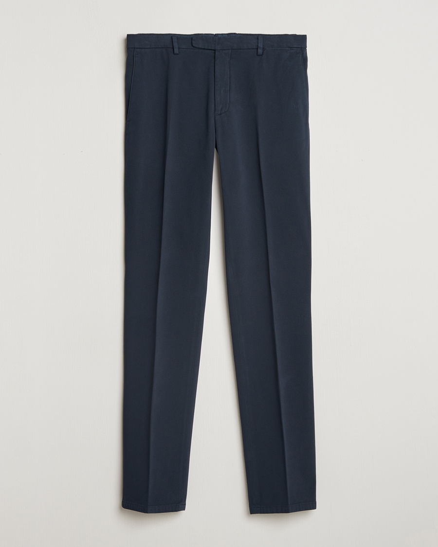 Boglioli Cotton Twill Trousers Navy – Bleu
