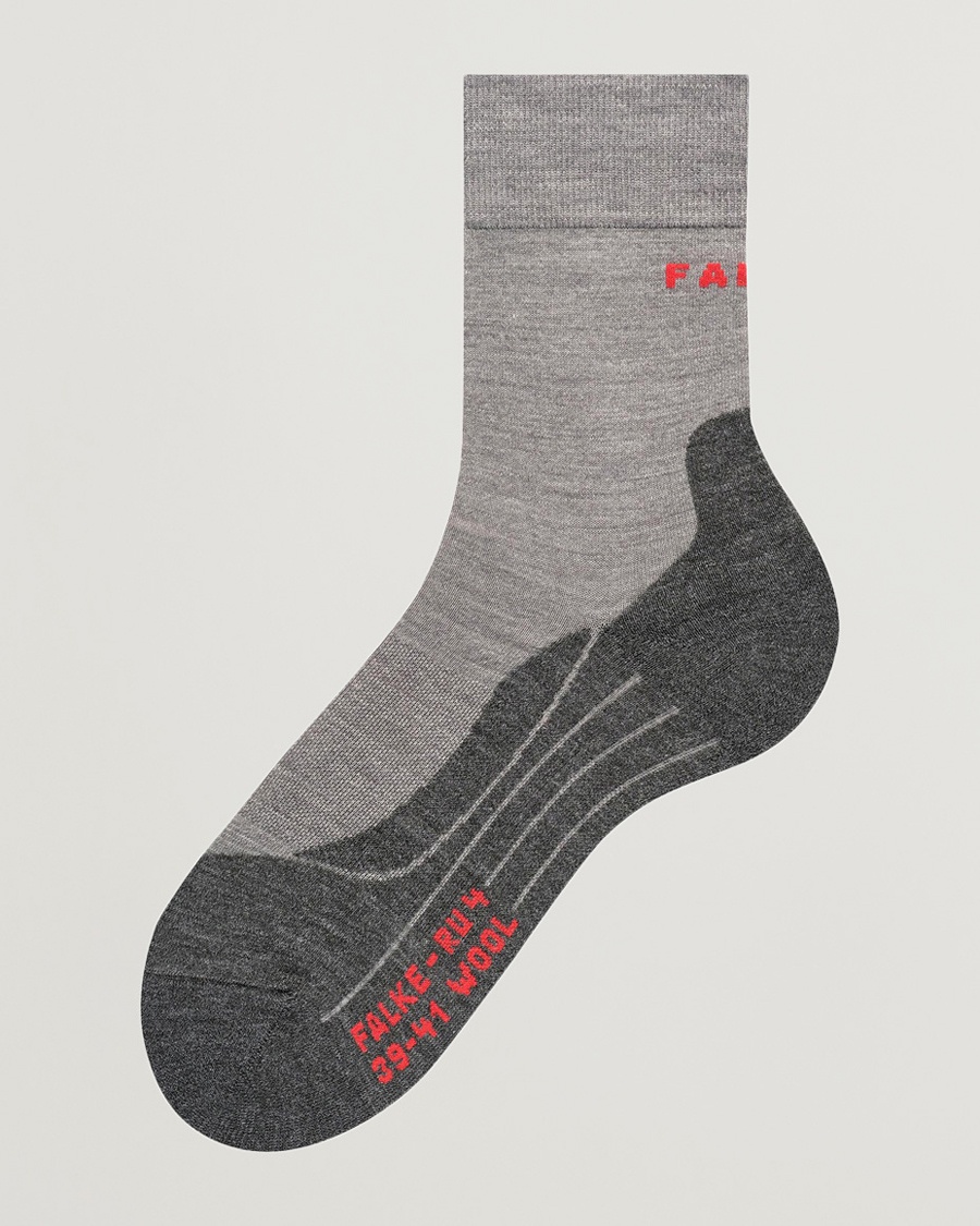 Falke Sport RU4 Endurance Wool Running Socks Light Grey Mel – Gris