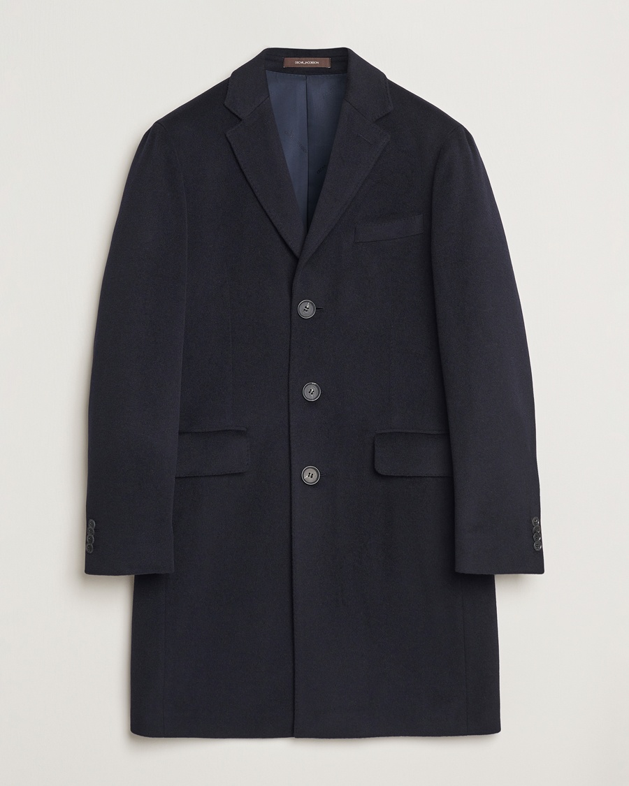 Oscar Jacobson Sylar Wool/Cashmere Coat Navy – Bleu