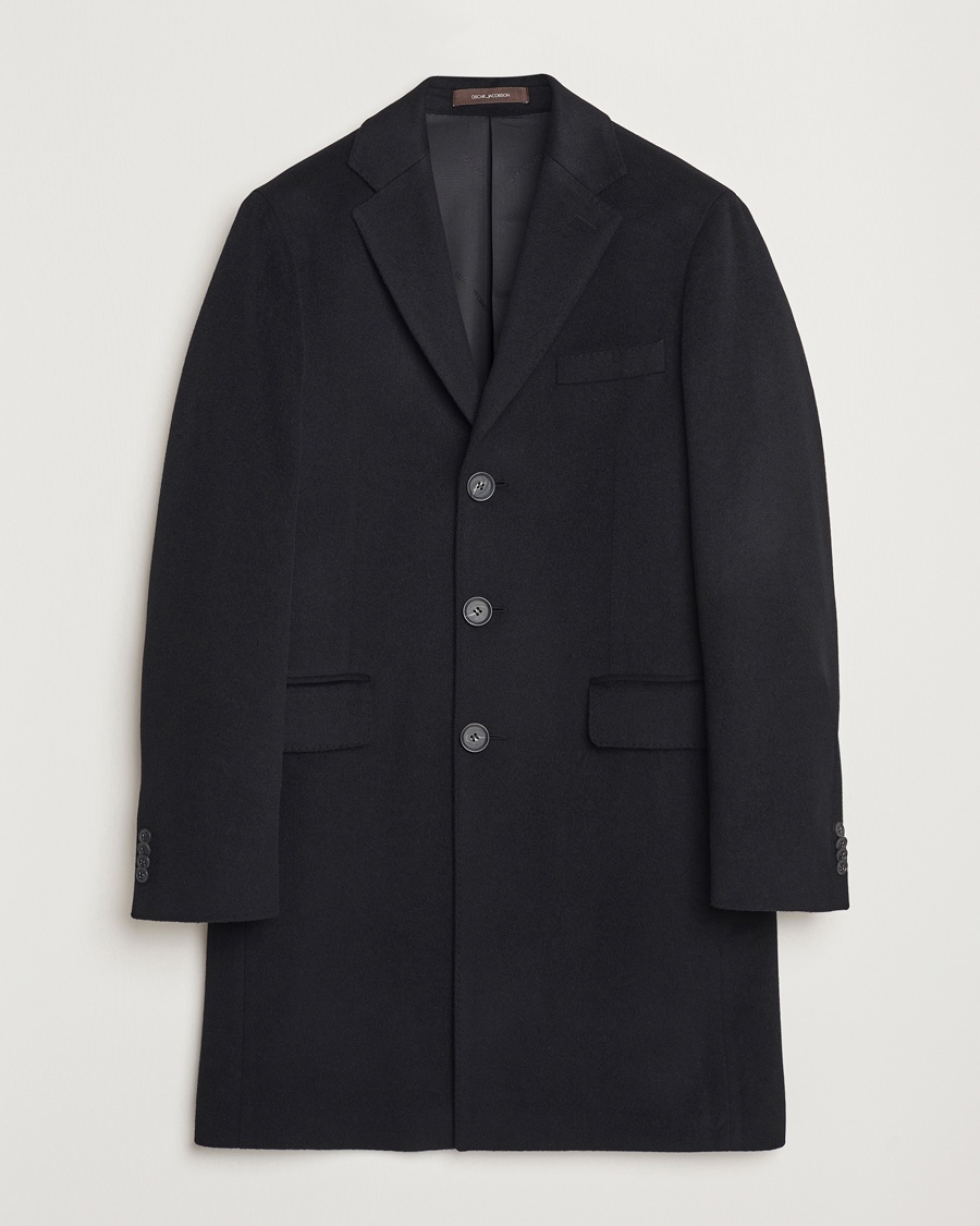 Oscar Jacobson Sylar Wool/Cashmere Coat Black – Noir