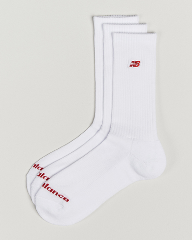 New Balance 3-Pack Patch Logo Socks White – Blanc