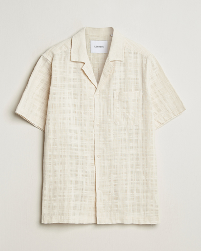 LES DEUX Lesley Slub Short Sleeve Shirt Ivory – Beige
