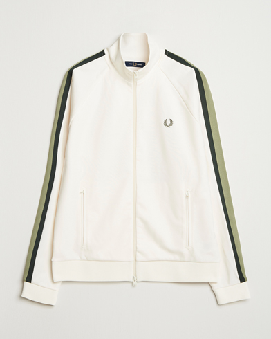 Fred Perry Two Colored Taped Track Jacket Light Ecru – Blanc