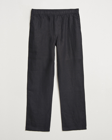Samsøe Samsøe Jabari Linen Drawstring Trousers Black – Noir