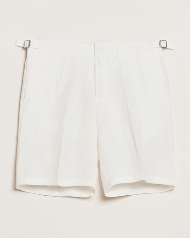 Orlebar Brown Norwich Italian Linen Shorts White Sand – Blanc