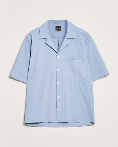 Oscar Jacobson Reg Fit Cuba Seersucker Shirt Light Blue – Bleu
