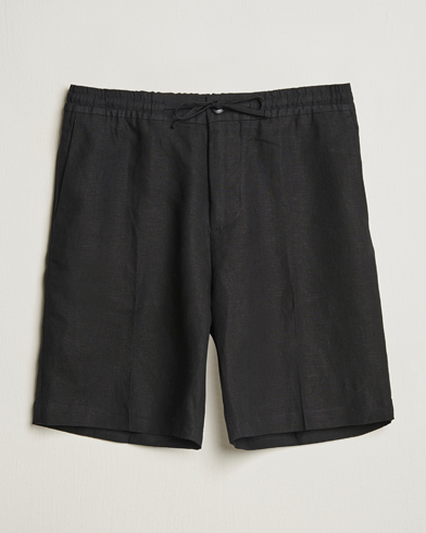 J.Lindeberg Brady Drape Linen Shorts Black – Noir