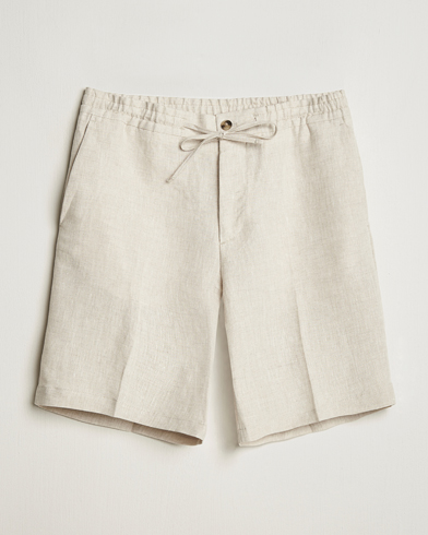 J.Lindeberg Brady Drape Linen Shorts Moonbeam – Beige