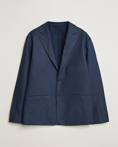 NN07 Timo Linen Blazer Navy Blue – Bleu