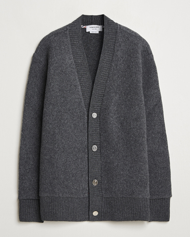 Thom Browne Wool Fleece Cardigan Charcoal – Gris