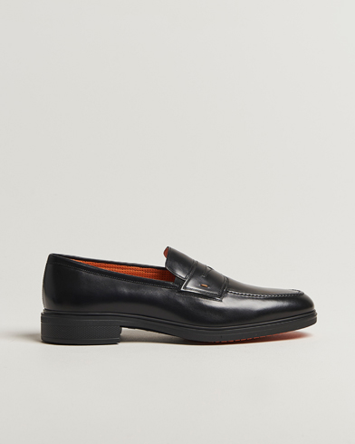 Santoni Easy Penny Loafer Black Calf – Noir
