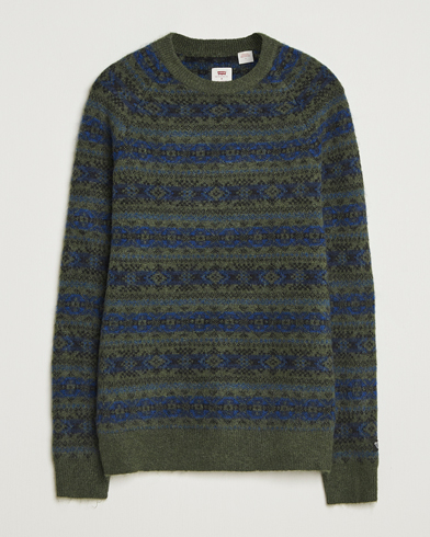 Levi's Presidio Raglan Knitted Fairisle Sweater Dark Green – Vert