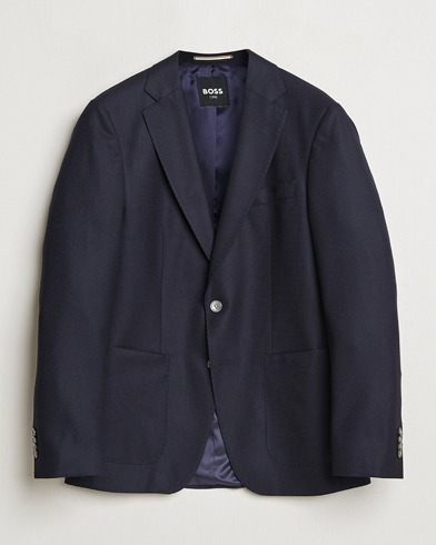 BOSS BLACK Hutson Structured Blazer Dark Blue – Bleu