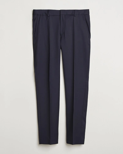 BOSS BLACK Perin Pleated Trousers Dark Blue – Bleu