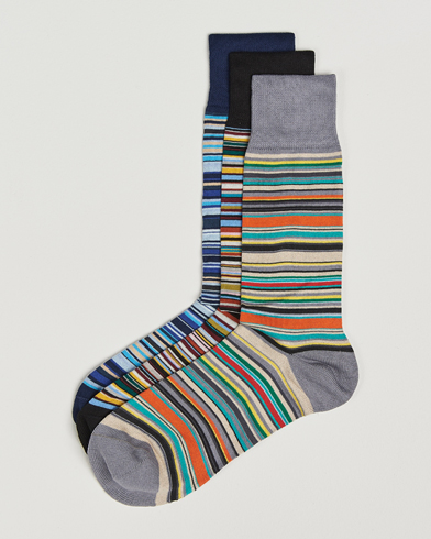 Paul Smith 3-Pack Signature Striped Socks Multi – Multicolore