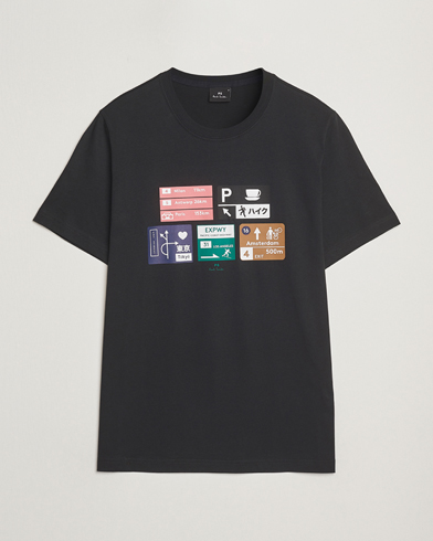 PS Paul Smith Road Signs Crew Neck T-Shirt Black – Noir