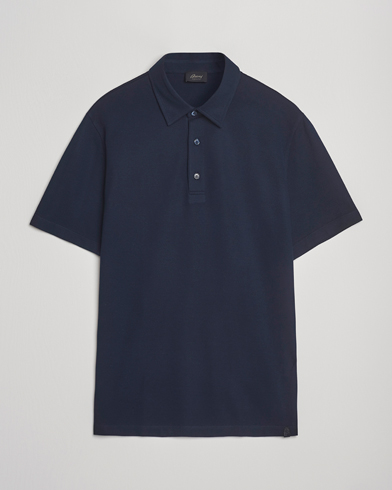 Brioni Short Sleeve Polo Piquet Navy – Bleu