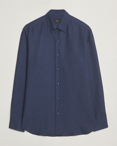 Brioni Cotton/Cashmere Flannel Shirt Navy – Bleu