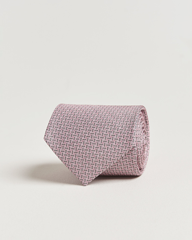 Brioni Printed Silk Tie Pink – Rose