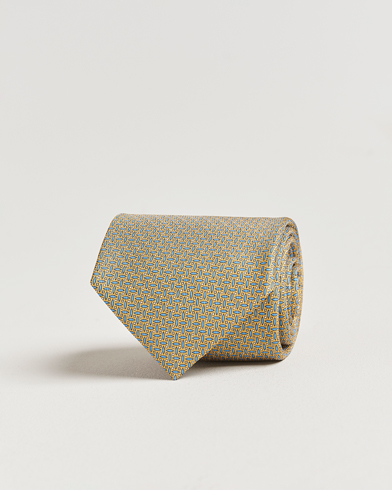Brioni Printed Silk Tie Yellow – Jaune