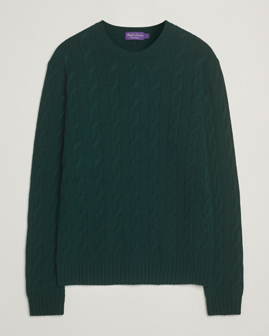 Ralph Lauren Purple Label Cashmere Cable Sweater Moss Agate – Vert