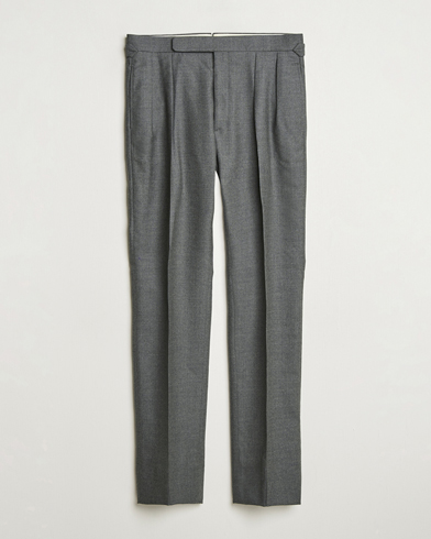 Ralph Lauren Purple Label Worsted Flannel Trousers Light Grey – Gris