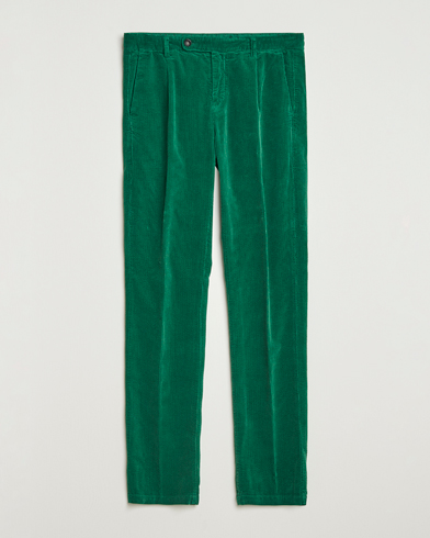 Massimo Alba Ionio Pleated Corduroy Pants Green – Vert