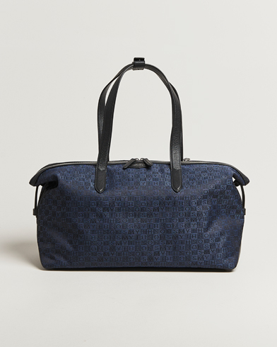 Smythson Canvas Stamp Small Travel Bag Navy – Bleu