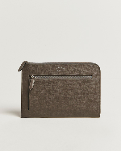 Smythson Ludlow Flat Organiser Pouch Dark Taupe – Marron