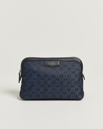 Smythson Canvas Stamp Travel Pouch Navy – Bleu
