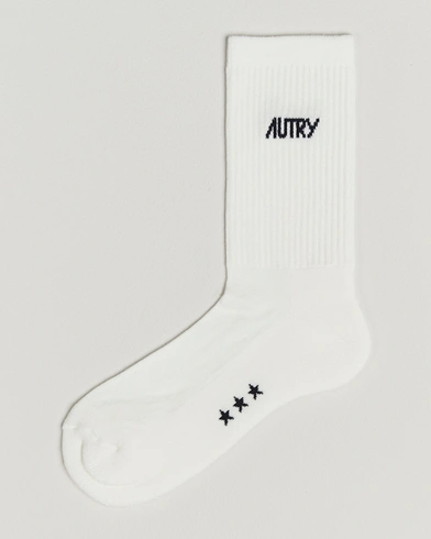 Autry Logo Socks White – Blanc