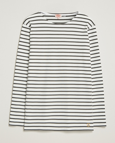 Armor-lux Houat Héritage Stripe Long Sleeve T-Shirt Milk/Chiméra – Blanc