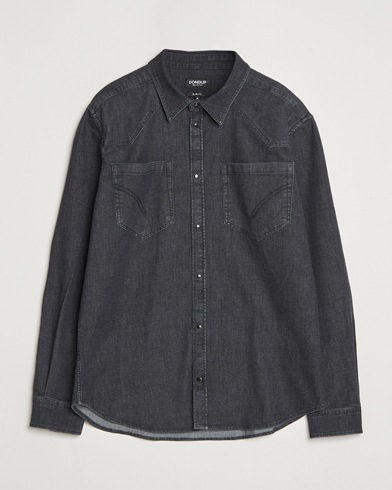 Dondup Pocket Denim Shirt Washed Black – Noir