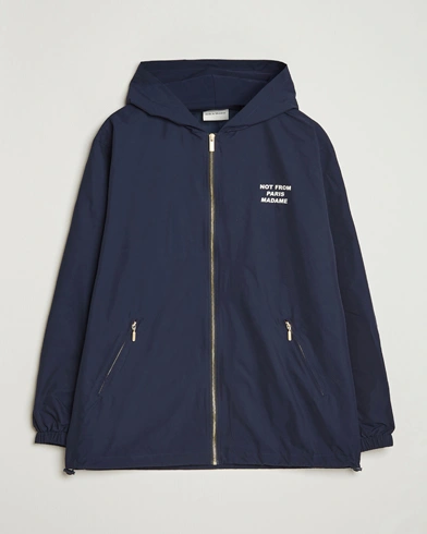 Drôle de Monsieur La Veste Capuche Slogan Jacket Navy – Bleu