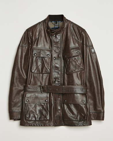 Belstaff Trailmaster Panther Leather Jacket Dark Earth – Marron