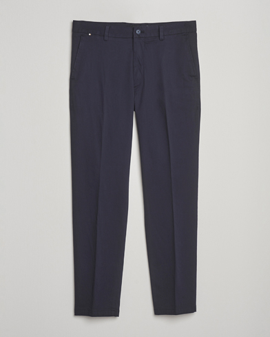 BOSS BLACK Kane Brushed Cotton Pleated Trousers Dark Blue – Bleu