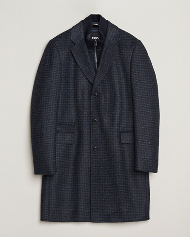 BOSS BLACK Hyde Wool Bib Coat Dark Blue – Bleu