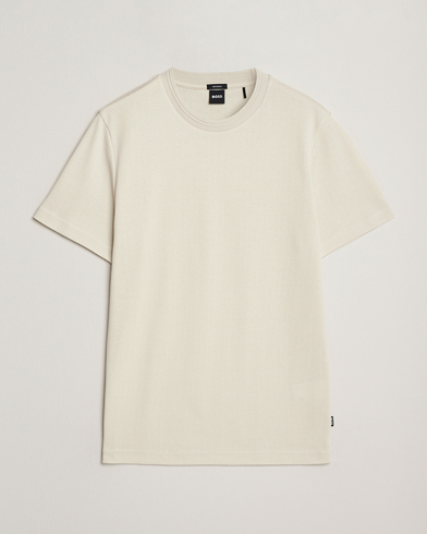 BOSS BLACK Thompson Structured Crew Neck T-Shirt Open White – Blanc