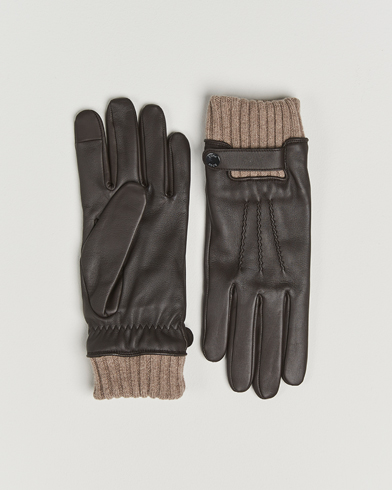 BOSS BLACK Hyden Leather Glove Dark Brown – Marron