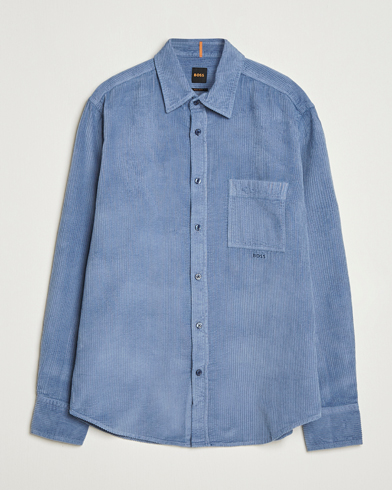 BOSS ORANGE Relegant Corduroy Shirt Open Blue – Bleu