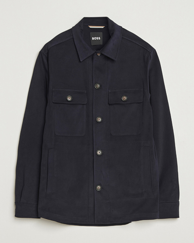 BOSS BLACK Carper Cotton Overshirt Dark Blue – Bleu