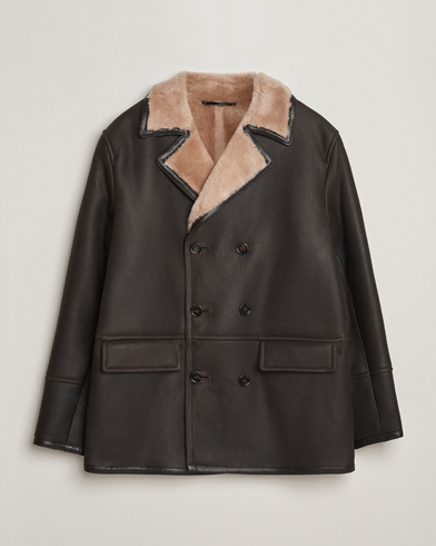 BOSS CAMEL Mabano Leather Peacoat Brown – Marron