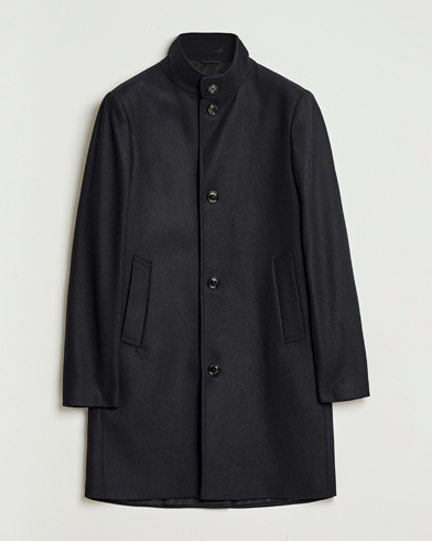 J.Lindeberg Jesse Stand Up Wool Melton Coat Black – Noir